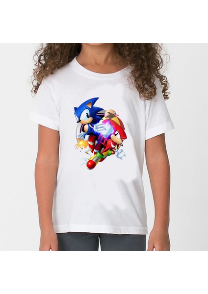 Sonic Çocuk Tişört Beyaz Unisex