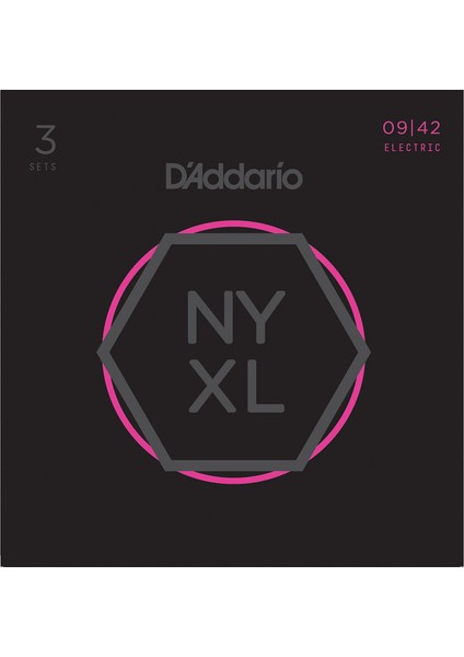 D’addario NYXL0942-3P Super Light Nickel Wound Elektro Gitar Tel