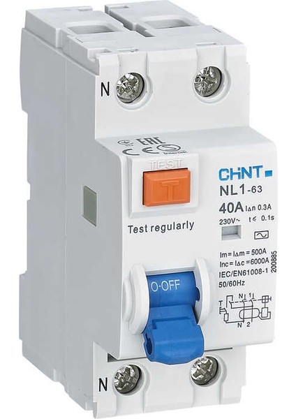 2 * 40 A 300 Ma Kaçak Akım Rolesi Chint