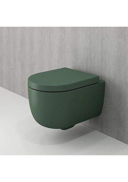 Bocchi V-Tondo Rimless Asma Klozet Kanalsız Kısa Kapak Hariç Mat Yeşil 1417-027-0128 fiyatları