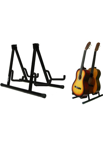 Çiftli Gitar Sehpası Standı ve Akustik Gitar Kılıfı