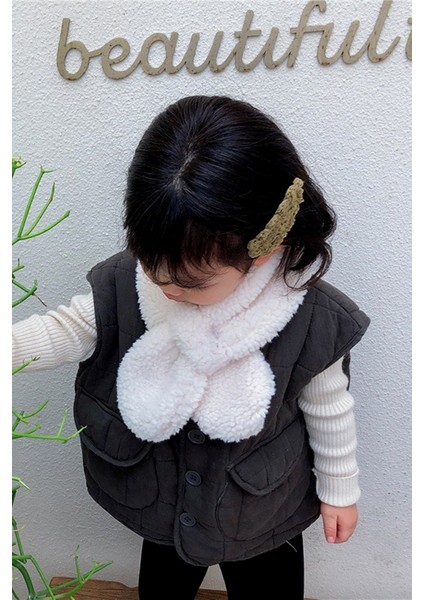 Woof Çocuk Atkı Peluş Kaşkol Rüzgar Geçirmez Polar Boyunluk Şalı