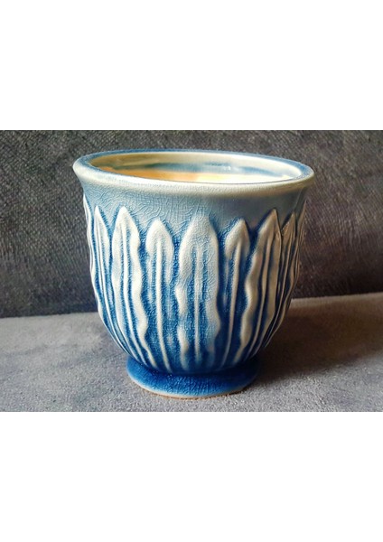 Yaprak Kabartmalı 8cm Saksı Silikon Kalıp K-301, Polyester Taş Tozu Alçı Kalıbı