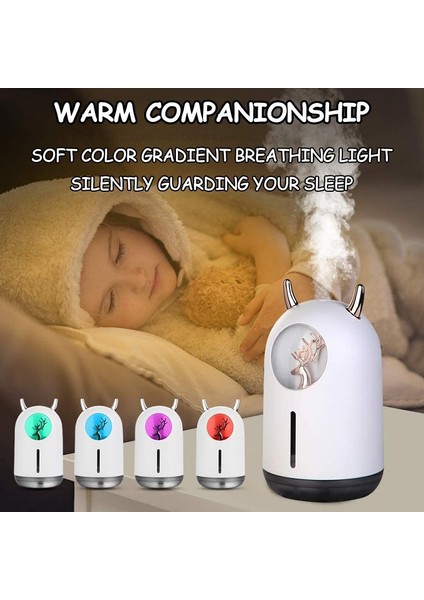 600ML Küçük Serin Mist Nemlendirici Renkli Solunum Işığı ile Taşınabilir Mini Nemlendirici (Yurt Dışından) indirimleri