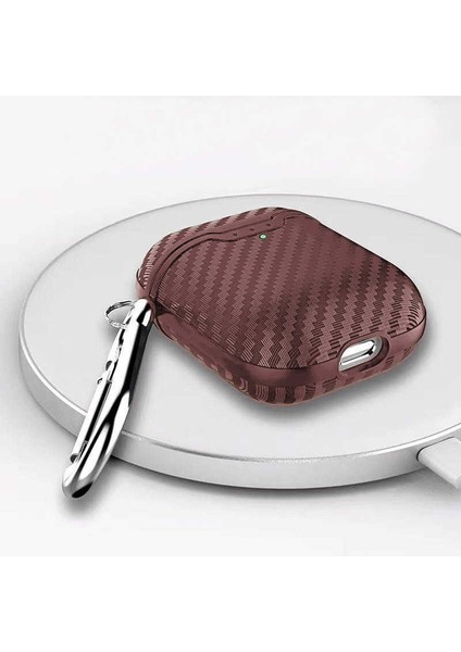 Apple Airpods 1. / 2. Nesil ile uyumlu Kılıf Silikon Karbon Case 04