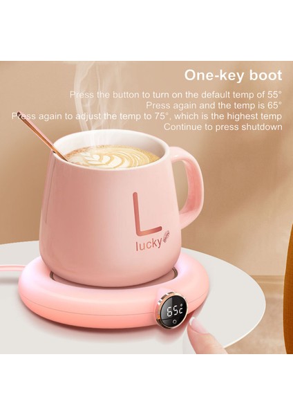 USB Elektrikli Kupası Isıtıcı Coaster 55 ° C Otomatik On / Off Pembe Için Sabit Sıcak Mat (Yurt Dışından) indirimleri