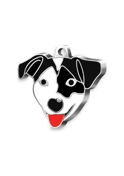 Pet Tag Art Jack Russel Köpek Künyesi (Siyah Maskeli)