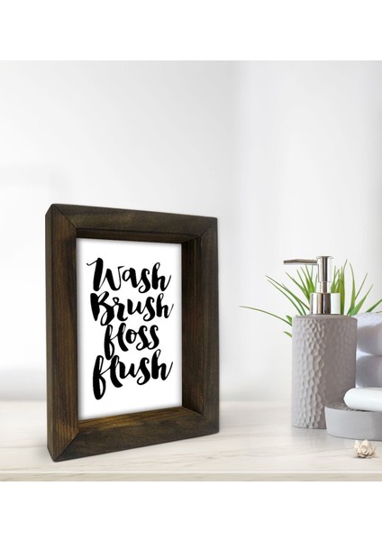 Gift Banyo Dekoratif Doğal Masif Ahşap Çerçeve 15X20CM-1