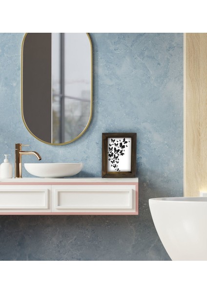Gift Banyo Dekoratif Doğal Masif Ahşap Çerçeve 15X20CM-10