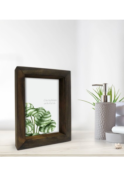 Gift Banyo Dekoratif Doğal Masif Ahşap Çerçeve 15X20CM-13