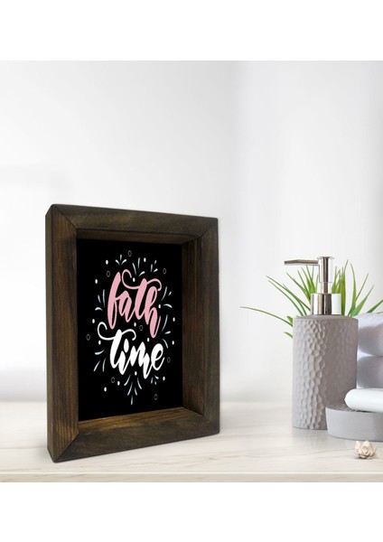 Gift Banyo Dekoratif Doğal Masif Ahşap Çerçeve 15X20CM-5