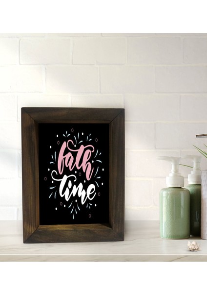 Gift Banyo Dekoratif Doğal Masif Ahşap Çerçeve 15X20CM-5