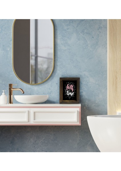 Gift Banyo Dekoratif Doğal Masif Ahşap Çerçeve 15X20CM-5