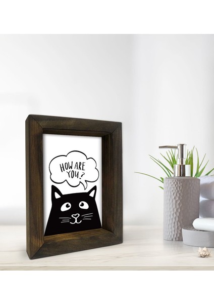 Gift Banyo Dekoratif Doğal Masif Ahşap Çerçeve 15X20CM-34