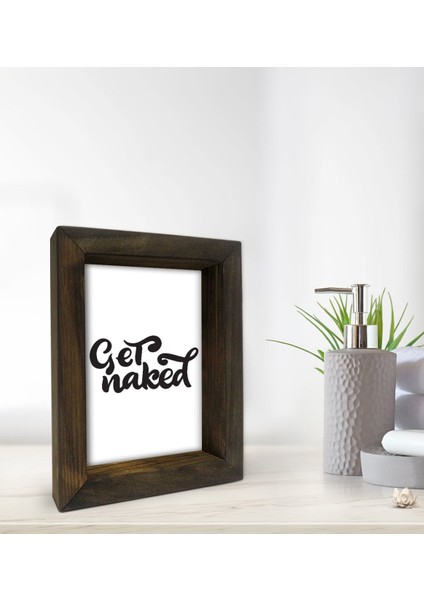 Gift Banyo Dekoratif Doğal Masif Ahşap Çerçeve 15X20CM-28