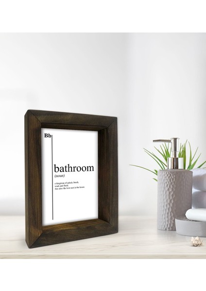 Gift Banyo Dekoratif Doğal Masif Ahşap Çerçeve 15X20CM-24