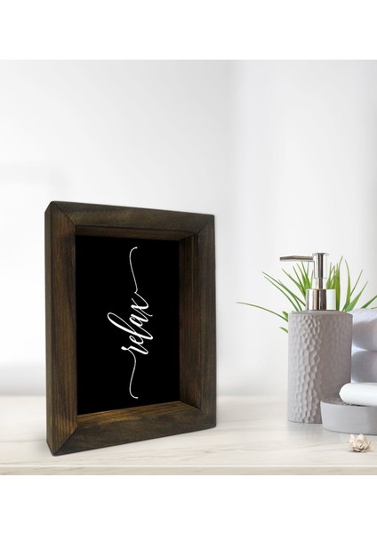 Gift Banyo Dekoratif Doğal Masif Ahşap Çerçeve 15X20CM-47