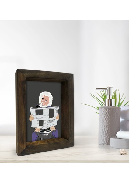 Gift Banyo Dekoratif Doğal Masif Ahşap Çerçeve 15X20CM-44