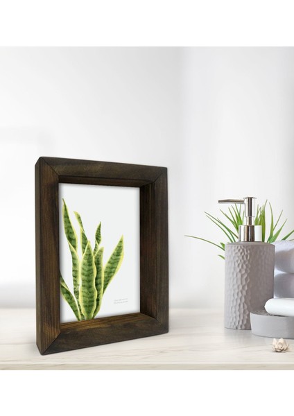 Gift Banyo Dekoratif Doğal Masif Ahşap Çerçeve 15X20CM-12