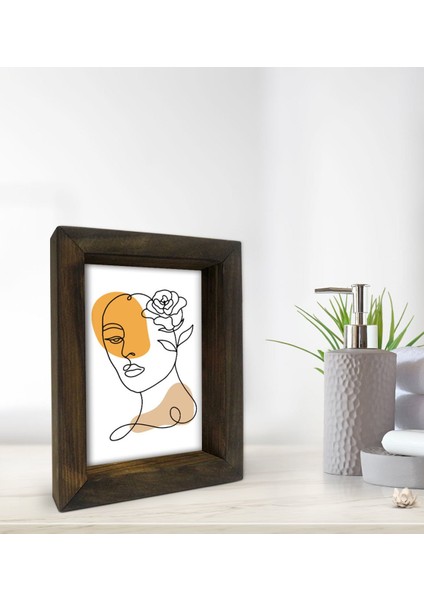 Gift Banyo Dekoratif Doğal Masif Ahşap Çerçeve 15X20CM-8