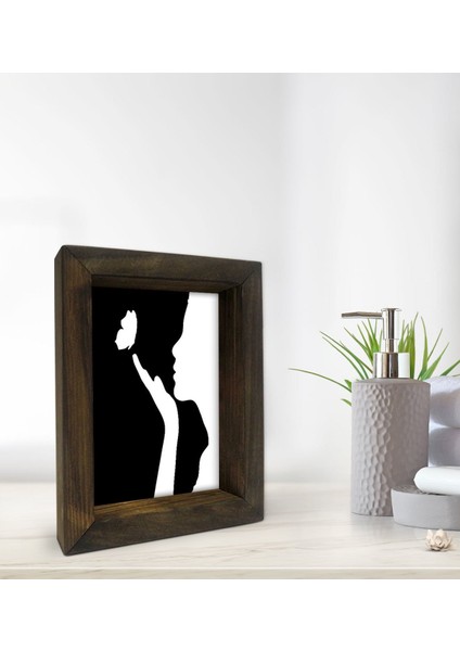 Gift Banyo Dekoratif Doğal Masif Ahşap Çerçeve 15X20CM-6