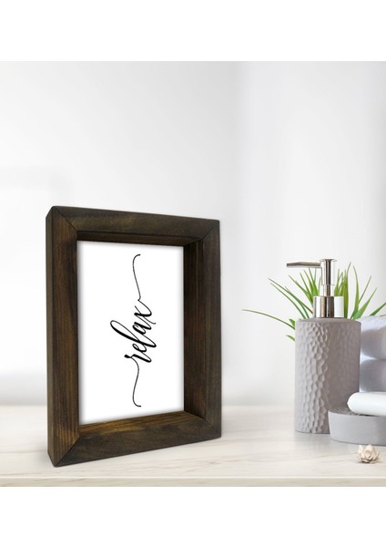 Gift Banyo Dekoratif Doğal Masif Ahşap Çerçeve 15X20CM-2