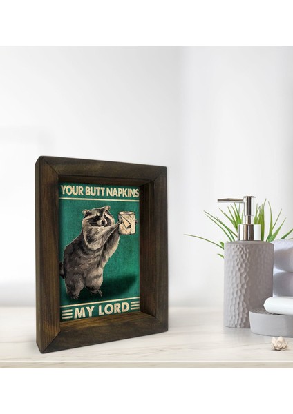 Gift Banyo Dekoratif Doğal Masif Ahşap Çerçeve 15X20CM-37