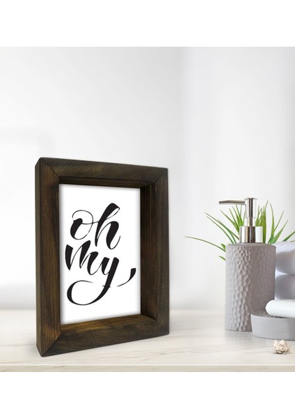 Gift Banyo Dekoratif Doğal Masif Ahşap Çerçeve 15X20CM-36