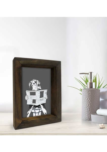 Gift Banyo Dekoratif Doğal Masif Ahşap Çerçeve 15X20CM-35