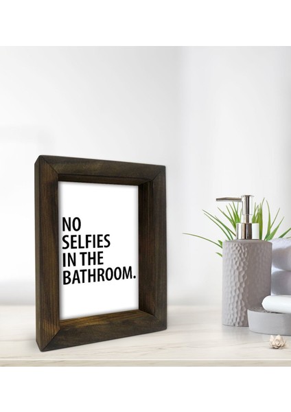 Gift Banyo Dekoratif Doğal Masif Ahşap Çerçeve 15X20CM-21