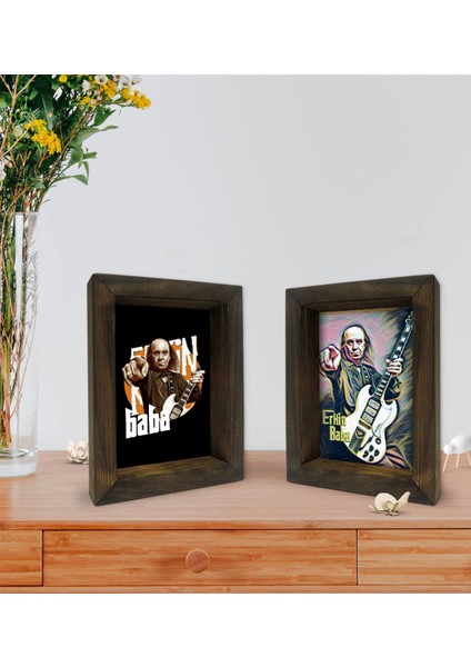 Gift Erkin Baba Tasarımlı Dekoratif 2'li Doğal Masif Ahşap Çerçeve 15X20CM-1 fiyatları