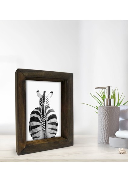 Gift Banyo Dekoratif Doğal Masif Ahşap Çerçeve 15X20CM-57