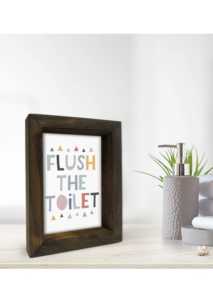 Gift Banyo Dekoratif Doğal Masif Ahşap Çerçeve 15X20CM-48