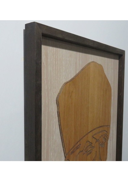 Gift Özel Yapım Atatürk Imzalı Kabartma Figürlü Ahşap Çerçeveli Tablo