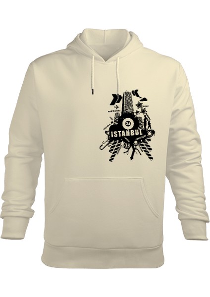 Istanbul Baskılı Kapüşonlu Erkek Kapüşonlu Hoodie Sweatshirt