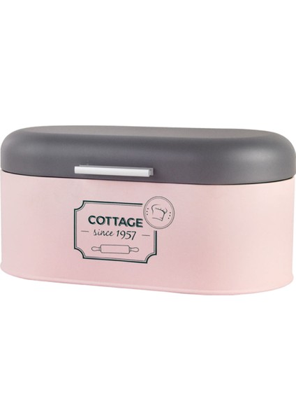 Metal Ekmek Kutusu Kapaklı Alan Tasarrufu Ev Dekor Meyve Makyajlar Için Oyuncaklar Gri Pembe (Yurt Dışından)