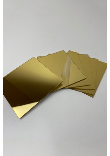 Dekoratif Pleksi Ayna- Gold  20X20 cm (2 Adet)