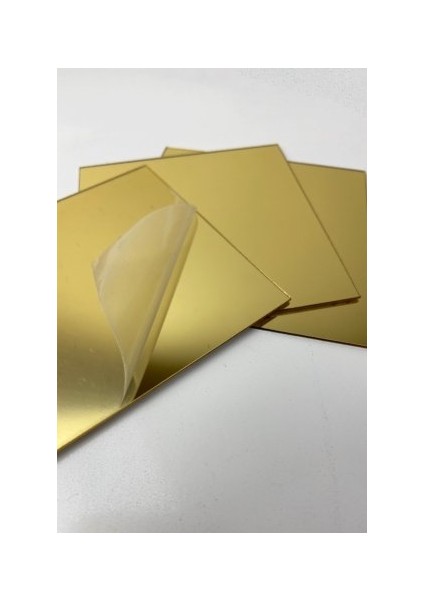 Dekoratif Pleksi Ayna- Gold  20X20 cm (2 Adet)