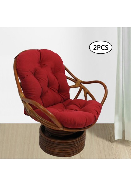 Dokulu Rattan Hasır Döner Rocker Sandalye Yastık Koltuk Minderleri 48 "x 24" Siyah (Yurt Dışından)