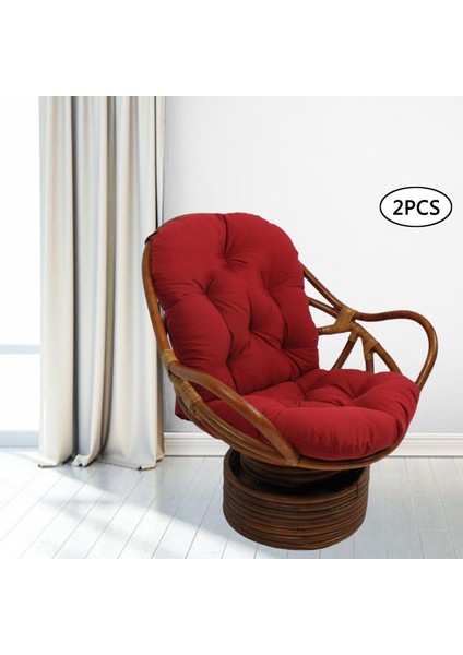 Dokulu Rattan Hasır Döner Rocker Sandalye Yastık Koltuk Minderleri 48 "x 24" Siyah (Yurt Dışından)