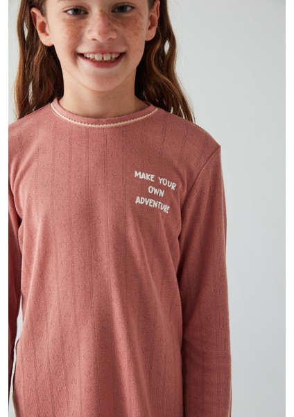 Gül Kurusu Kız Çocuk Yourself 2li Pijama Takımı
