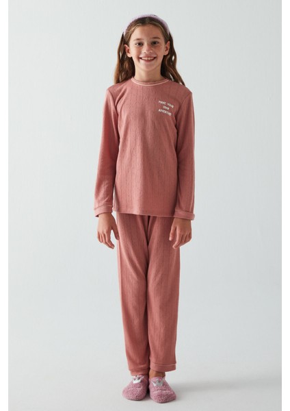 Gül Kurusu Kız Çocuk Yourself 2li Pijama Takımı