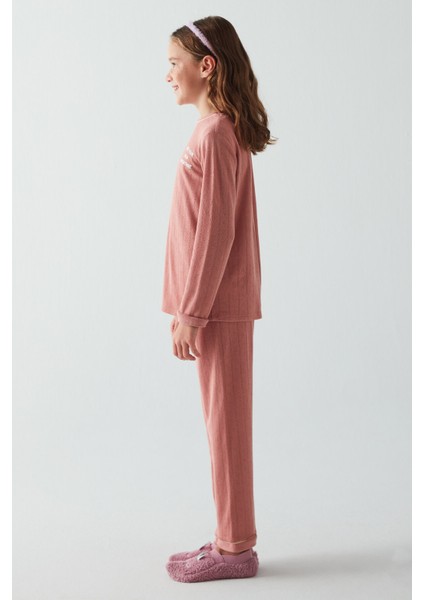 Gül Kurusu Kız Çocuk Yourself 2li Pijama Takımı