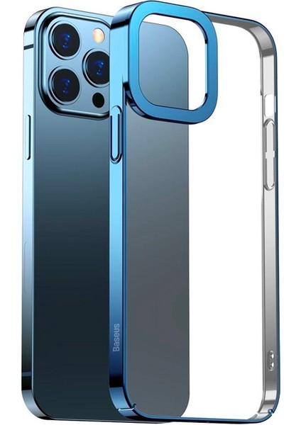 Glitter iPhone 13 Pro Max 6.7inç Kılıf Renkli Kenar Şeffaf Silikon ARMC000803