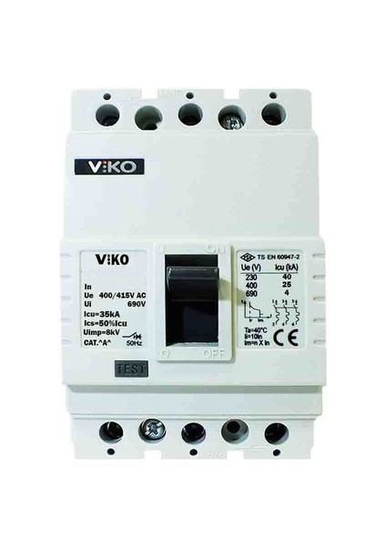 VMF1-100-SN2 100A 3 Kutuplu 25KA Sabit Kompakt Şalter