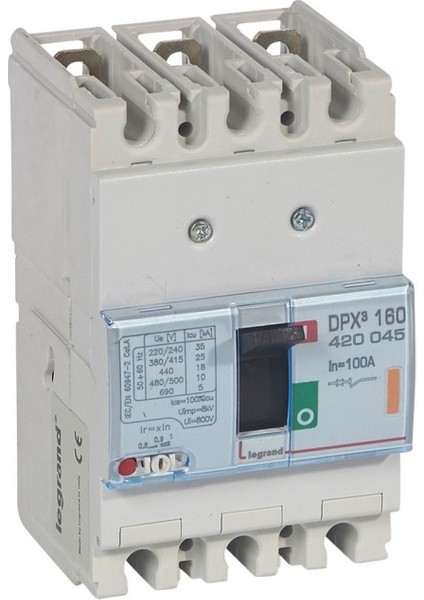420045 Dpx³ 160 100A 3 Kutuplu 25KA Ayar Sahalı Kompakt Şalter