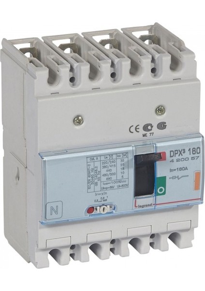 420057 Dpx³ 160 160A 4 Kutuplu 25KA Ayar Sahalı Kompakt Şalter