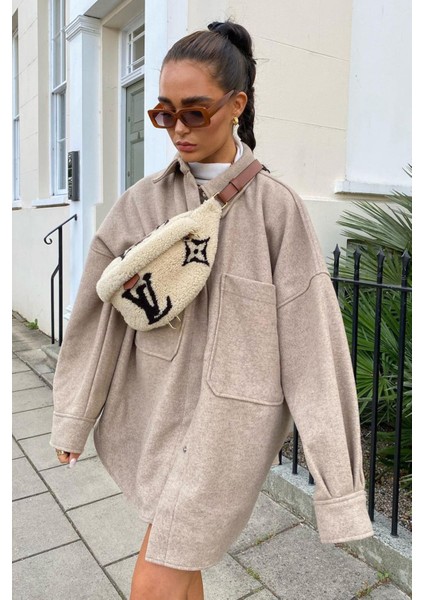 Mad Girls Bej Over Size Gömlek Ceket MG1281 fiyatları