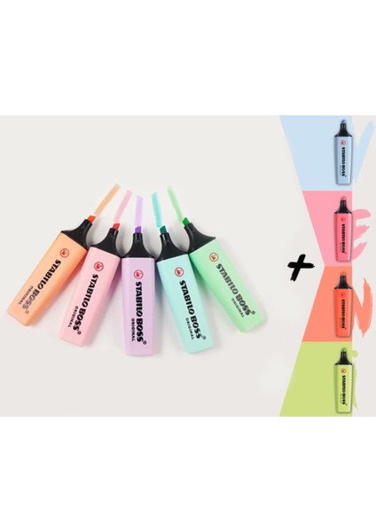 4 Yeni Pastel 5 Pastel Renk 9lu Set
