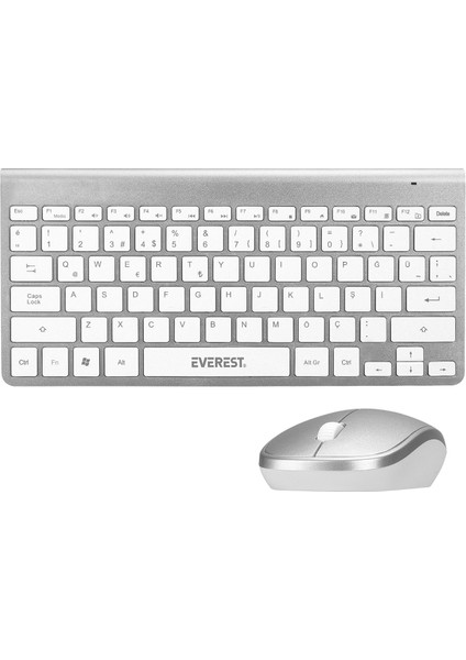 KB-BT72 Elite Silver Metalik Bluetooth Kablosuz Q Klavye + Mouse Set